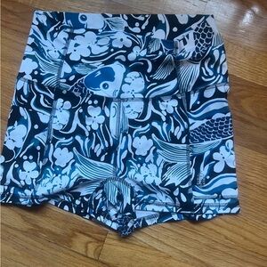 FP Movement by Free People Blue and White Patterned Shorts